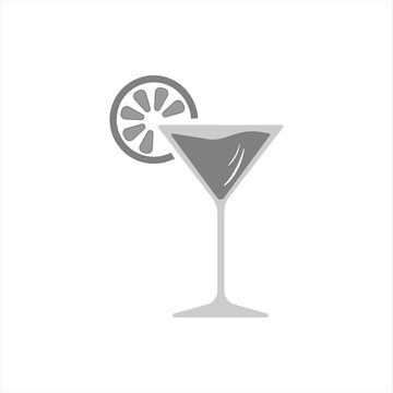 martini glass with lemon vector image