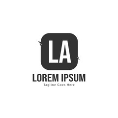 Initial LA logo template with modern frame. Minimalist LA letter logo vector illustration