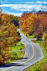 Highway at autumn day in Vermont, USA.