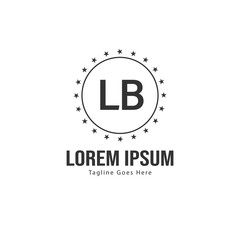 Initial LB logo template with modern frame. Minimalist LB letter logo vector illustration