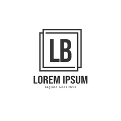 Initial LB logo template with modern frame. Minimalist LB letter logo vector illustration