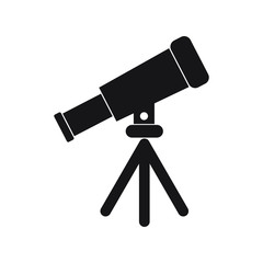 Telescope Icon, black vector telescope icon