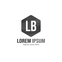 Initial LB logo template with modern frame. Minimalist LB letter logo vector illustration