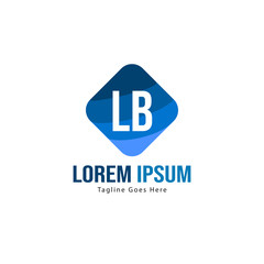 Initial LB logo template with modern frame. Minimalist LB letter logo vector illustration