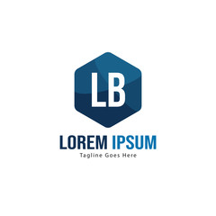 Initial LB logo template with modern frame. Minimalist LB letter logo vector illustration