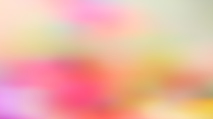 Abstract blurred color pastel background in red, pink, yellow, blue, green.