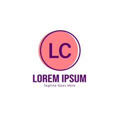 Initial LC logo template with modern frame. Minimalist LC letter logo vector illustration