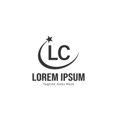 Initial LC logo template with modern frame. Minimalist LC letter logo vector illustration