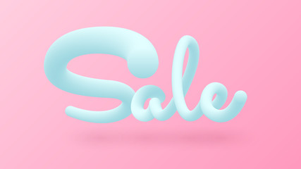 Big sale trendy banner with handwrite 3d gradient Sale lettering, big sale and promotion illustration 