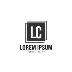 Initial LC logo template with modern frame. Minimalist LC letter logo vector illustration
