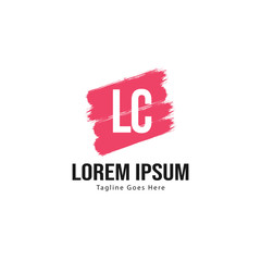 Initial LC logo template with modern frame. Minimalist LC letter logo vector illustration