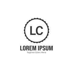 Initial LC logo template with modern frame. Minimalist LC letter logo vector illustration