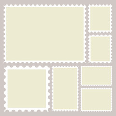 Blank postage stamps template set 