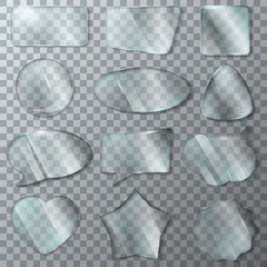 Glass vector transparency glossy clear blank frame and empty glassful window template heart illustration glassware set of realistic glossy bubble speech isolated on transparent background