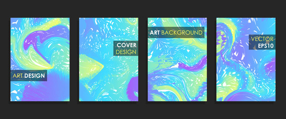Naklejka na ściany i meble Modern design A4.Abstract marble texture of colored bright liquid paints.Splash trends paints.Used design presentations, print,flyer, cards,invitations, calendars,sites, packaging,cover templates.