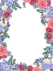 Floral frame for design save the date cards, invitations, posters and birthday decoration