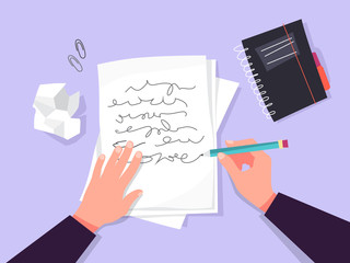 Copywriter concept. Idea of writing texts, creativity - obrazy, fototapety, plakaty