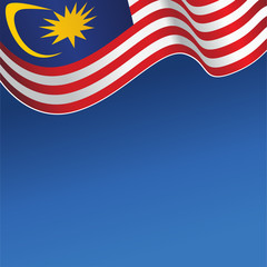 Hari Merdeka, Malaysia Independence day. Waving Malaysia national flag banner, Vector