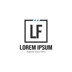Initial LF logo template with modern frame. Minimalist LF letter logo vector illustration
