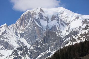 Mont Blanc Gipfel von Courmayeur. Italien