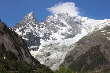 Fototapeta na wymiar Mont Blanc Gipfel von Courmayeur. Italien
