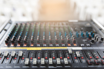 sound mixer in studio room