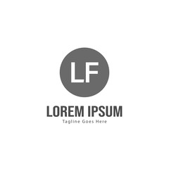 Initial LF logo template with modern frame. Minimalist LF letter logo vector illustration