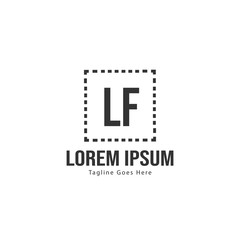 Initial LF logo template with modern frame. Minimalist LF letter logo vector illustration