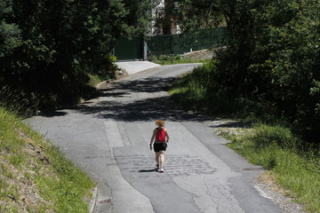 Person walking in a path