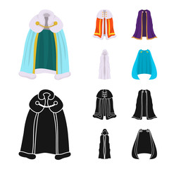 Isolated object of material and clothing logo. Set of material and garment stock vector illustration.