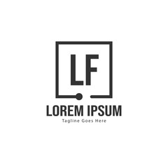 Initial LF logo template with modern frame. Minimalist LF letter logo vector illustration