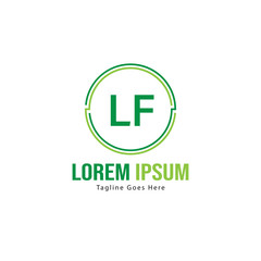 Fototapeta premium Initial LF logo template with modern frame. Minimalist LF letter logo vector illustration