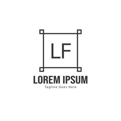 Initial LF logo template with modern frame. Minimalist LF letter logo vector illustration