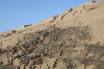 Huaca Pucllana or Huaca Juliana, a great adobe and clay pyramid