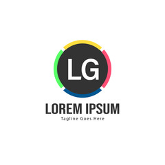 Obraz premium Initial LG logo template with modern frame. Minimalist LG letter logo vector illustration