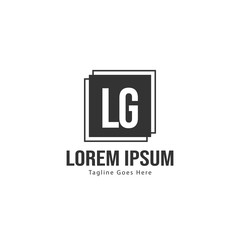 Initial LG logo template with modern frame. Minimalist LG letter logo vector illustration