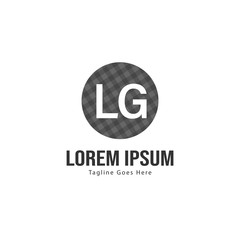 Initial LG logo template with modern frame. Minimalist LG letter logo vector illustration