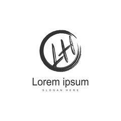 Initial LH logo template with modern frame. Minimalist LH letter logo vector illustration
