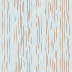 Abstract pattern with vertical curved lines. Background with uneven parallel stripes. Ornament in blue and beige colors.