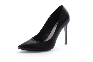 Woman high heels shoes isolated on white background