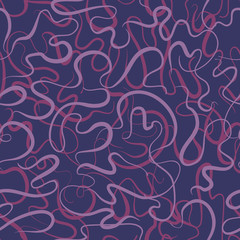 Seamless hand drawn dinamic scrawls. Background with lines and waves. Line art. Chaos pattern. Chaotic background. Tangled texture with lines. 