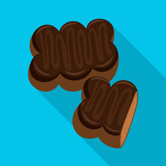 Vector illustration of gingerbread and gift symbol. Set of gingerbread and katarzynki vector icon for stock.