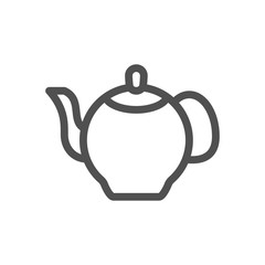 Kettle teapot icon. Kitchen utensil. Linear style icon. Flat design element. Editable stroke. 48x48 Pixel Perfect.