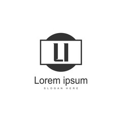 Initial LI logo template with modern frame. Minimalist LI letter logo vector illustration