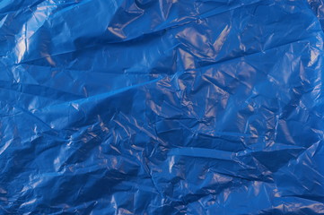 Blue nylon bag, plastic texture and background