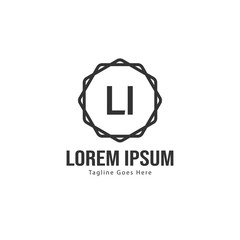 Fototapeta premium Initial LI logo template with modern frame. Minimalist LI letter logo vector illustration