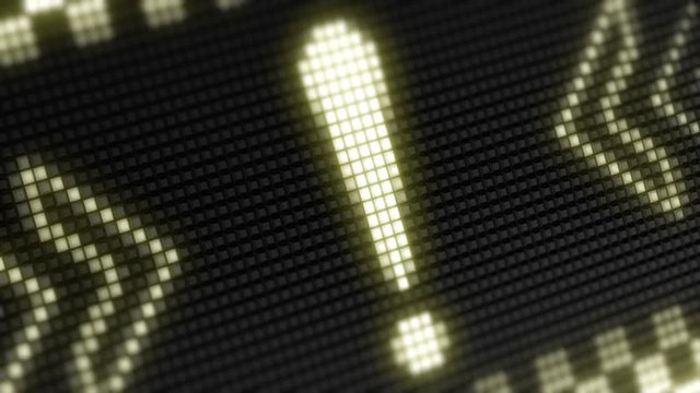 Attention icon in the Screen. Looping footage has 4K Resolution with Encoder Prores 4444. Great Quality.