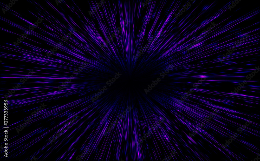 Poster shiny particles space explosion retro sci-fi neon radial lines background futuristic speed light zoo