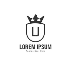 Initial LJ logo template with modern frame. Minimalist LJ letter logo vector illustration