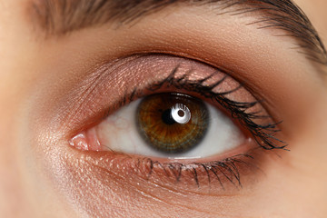 Female left brown green coloured amazing eye